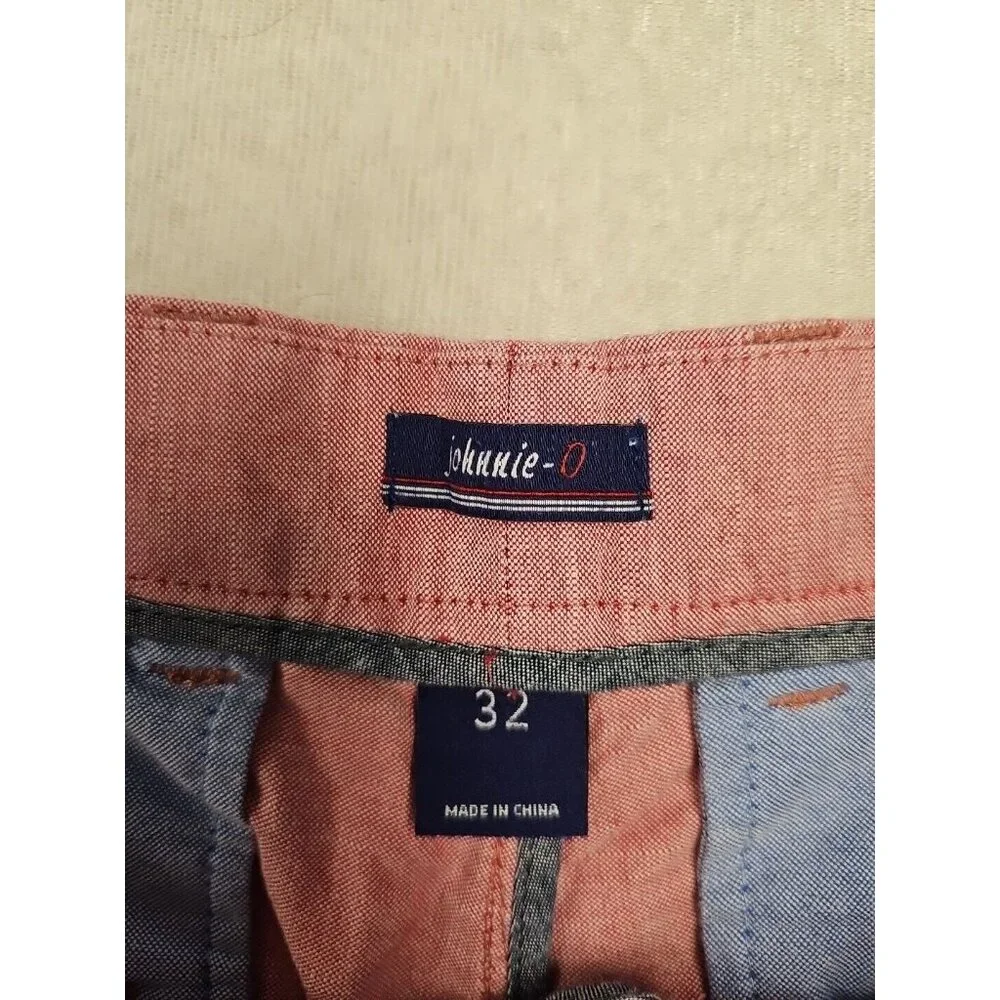 Johnnie-O Wyatt Performance Shorts Mens Size 32 Flat Front Pockets Golf Pink 10